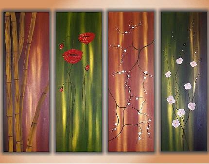 Dafen Oil Painting on canvas flower -set354